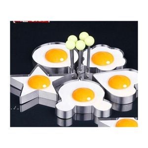 Eierwerkzeuge verdickte Edelstahlform fünf spitze Stern Liebe herzförmige gebratene Mod Küche Praktische Gadget DIY Pad11104 Drop d ot7xc