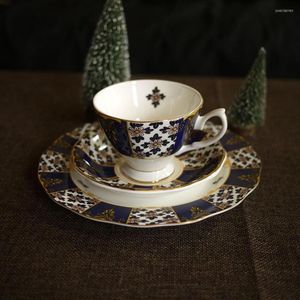 Filiżanki spodki europejskie kości China Puchar kawy Zestaw Espresso Home Herb Herbata Porcelana Ceramiczna Crockery 50T023