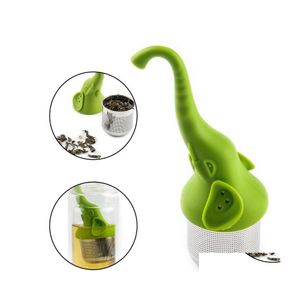 Kaffe te -verktyg Elefant Infuser TEAPOT Filter Sile l￤mnar Sil f￶r drickskit k￶k leveranser Drop Delivery Home Garden Dinin Dh43i