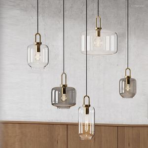 Pendant Lamps Glass Light Nordic Lamp Design Deco Led Hanging Fixtures Bedroom Modern Luminaire Suspension