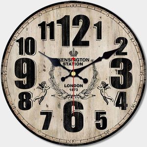 Wall Clocks Big Black Arab Numbers 14 Inch Non Ticking Shabby Silent Chic Cafe Shop El Bar Farmhouse VintageWallWall