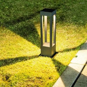 Wasserdichte LED-Wegpollerleuchte, moderne Aluminium-Garten-Rasen-Außenvilla-Landschaftssäule