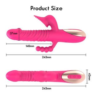 Erwachsenes Massagegerät 3-in-1-Stoßdildo-Vibratoren für Frauen G-Punkt Anal-Klitoris-Stimulator Sexprodukte 18 Masturbator-Spielzeug