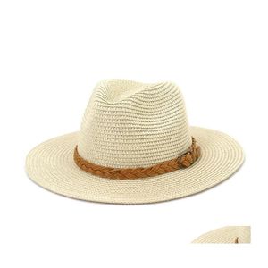 Skąpy brzegi czapki szerokie kapelusz jazz panama kobiet mężczyzn mody na plaży mężczyzna ochrona przed słońcem kapitan damski męski wiosna letnia czapka podróżna na zewnątrz DHQ4S