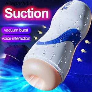 Vuxen massager riktig fitta manlig onanator smart sugande vibrerande röst onani cup vakuum avsugning orgasm maskin sex leksaker för människa