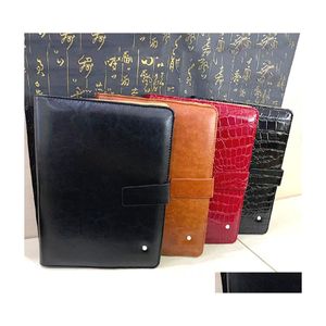 Anteckningar Classic Black /Brown Leather ER Agenda Handmade Note Book Luxurs Periodical Diary Business Notebook A5 Drop Delivery Office DHTQW