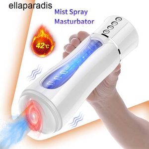 Adult massager Real Vaginal Masturbation Cup for Men Automatic Thrust Moan Heated Sex Machine Pussy Powerful Sucking Blowjob Toys Man