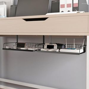 Hooks Cable Management Tray Rack Under Table Cord Holder Storage Desk Socket Wire Power Strip Adapter Organizer