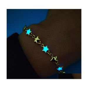 Charmarmband lysande armband som glödar i de mörka stjärnorna för kvinnor Kvinna Ljus upp smycken Gift Wrist 2021 Trend Drop Delivery DHH4L