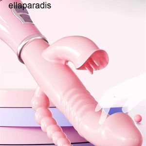 Brinquedos sexuais massageador 3 em 1 g-ponto coelho clitóris anal contas vibrador clitoral vagina estimulador língua lambendo brinquedo para mulher