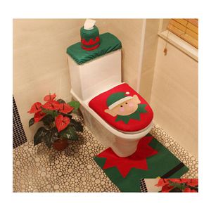 Christmas Decorations Toilet Er Home For Snowman Santa Claus Lid Year Xmas Ornaments Drop Delivery Garden Festive Party Supplies Dhjn6