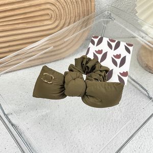 Lyxdesigner hårgummiband bowknot scrunchie pannband elastiska hårhår handgjorda varumärke bokstav retro överdriven personlighet temperament pannband hem