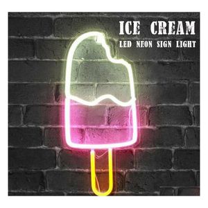 Decora￧￵es de Natal 45.1x20.3cm Ice Cream LED NEON SIGN BBS LIGH