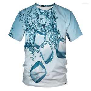 Men's T Shirts Summer Short-sleeved Clothes 2023 Selling Style Creative Raindrop Liquid Printing 3D Digital T-shirt Fashion Trend