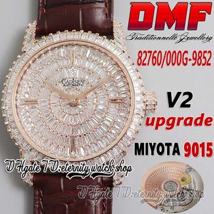DMF Traditionnellele 82760/000G-9852 Miyota 9015 Автоматические мужские часы с полными мощеными бриллиантами багет.