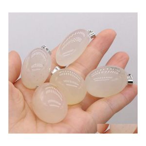 Colares pendentes naturais stone de ágata branco natural requintado reiki de cristal de cristal gêmea para jóias de colar feminino fazendo gota de dh7tj