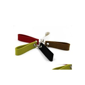 Keychains colhedas de lã de lã key key fob de pulseira personalizada anéis de pulseira 12 cm mti cor de corrente de cor de teather groomsmen presentes entrega de gota dhknv