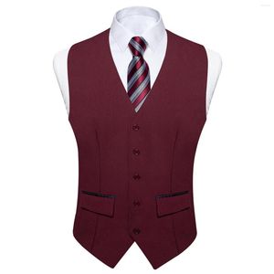 Coletes masculinos clássicos da Borgonha Men Solid Suit colete rayon poliéster comercial