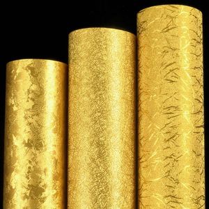 Wallpapers Luxury Gold Foil Wallpaper Stripe Metallic Glitter Reflective KTV Bar Decor Waterproof Wall Paper Coverings