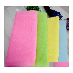 Bath Brushes Sponges Scrubbers 30X100Cm Saluxscrubbers Japanese Exfoliating Beauty Skin Body Wash Towel Cloth Back Scrub Bathroom Dhnn2