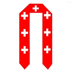Szaliki Szwajcaria flaga szalik najlepsze druk ukończenie szkoły ukończenia międzynarodowe studia za granicą dorosły unisex impreza akcesoria