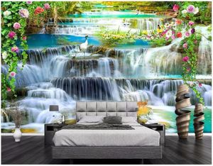 Wallpapers Custom Po 3d Wallpaper Waterfall And Water Park Landscape Background Wal Living Room Wall Murals For Walls 3 D