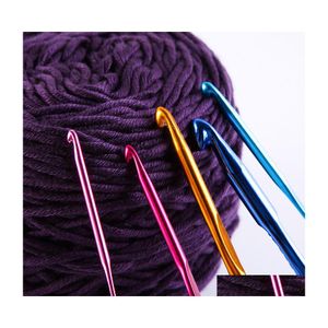 Needle 12Pcs Metal Handle Crochet Needles Hooks Set 28Mm For Knitting Weave Sewing Tool Drop Delivery Home Garden Textiles Dh2Ym