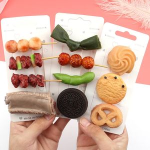 Hair Accessories Cute Skewers Hairpins Simulation Food Clip Barbecue Ribs Side Girls Funny Biscuit Barrettes Headwear