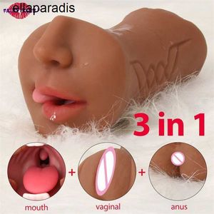 Adult massager Male Masturbator 3 In 1 Realistic Vagina Sexy Toys For Men Pusssy Pussy Blowjob Masturbation No Vibrator Adults Sex Goods