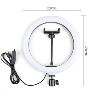 Flash Heads Dimmable LED Selfie Ring Light Camera Phone USB LampPography Fill Holder Stand for Makeup Live Stream