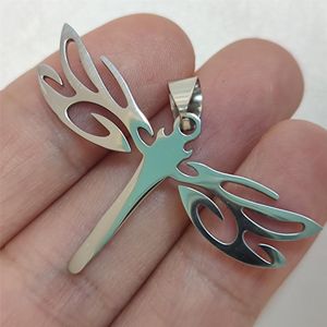 Pendant Necklaces Stainless Steel Large Dragonfly Charm Bulk Jewelry Making Supplies Wholesale Necklace Keychain DIY Craft LotPendant