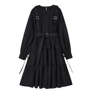 Повседневные платья готические стиль черное длинное платье Женское панк -рукав кружев винтаж Midi 2023 модный на хэллоуин косплей свободный vestidoscasual