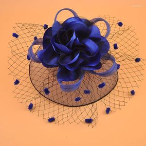 Headpieces Hair Accessories Fashion Sexy Women Mesh Fascinator Cocktail Tea Party Hat Wedding Church Headwear With Veil Flower Dots