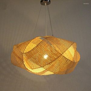 Chandeliers Nordic Chandelier Rattan Japanese Tatami Minimalist Bamboo Design Living Room Bedroom Home Decorations Rustic Lights