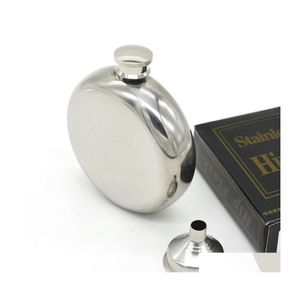 Hip Flasks 5 Unzen Edelstahl Flasche Tragbare Outdoor Flagon Whiskey Stoup Wein Topf Alkohol Flaschen Mini Runde Männer Tasche Drop Delive Dhiea