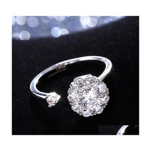 Band Rings Spinner Wedding Jewellery Engagement Ring Decorating Zircon Drop Delivery Jewelry Dhdmx