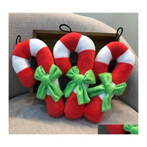 Brinquedos de cachorro Chews Chews Christmas Cutch Shape Plush Squeaker Chew Som Toy para Filho