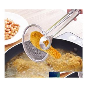 Colanders Strainers Food Tong Stainless Steel Strainer Kitchen Filter Mesh Spoon Fried Oil Clip Tool Factory Price Expert Design Q Otwnl