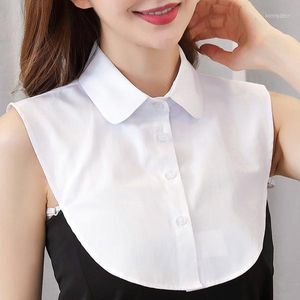 Papillon da donna in cotone con risvolto staccabile camicia con colletto finto tinta unita camicetta falsa cravatte maglione decorazione accessori per abiti