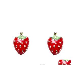 Groot de óleo de petróleo Red Stberry Ear prisionets para mulheres garotas garotos Belo brinco de frutas, para entrega de joalheria de garotas fofas Dhzkf