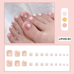 False unhas 24 peças de unhas de unha falsas Manicure de verão de strass vermelho prateado