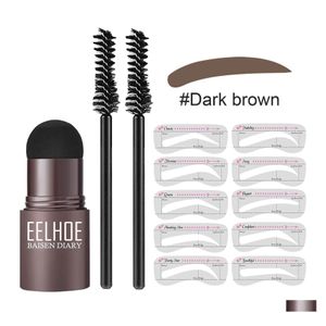 Eyebrow Enhancers Professional One Step Stamp Sha Kit Set Gel Makeup Magic Stencils Eye Brow Brushes Drop Delivery Health Beauty Eyes Dha6R