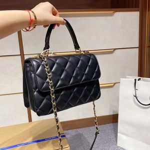 Klasik tasarımcılar kadın omuz çantaları çantalar çanta elmas kafes gerçek deri 25cm totes siyah düz crossbody el çanta cüzdan flep bayan olmalı