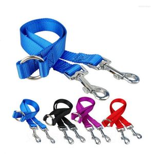 Dog Collars WALK 2 Two DOGS Leash Double Twin Lead Walking Pets Cats Dual Couple Leashes Nylon V Shape For Cat