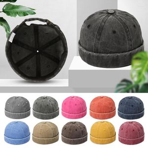Ball Caps Neutral Retro Washed Denim Melon Cap Hip-hop Hat Personality Fashion Street Light Board Landlord No Brim Small Stool