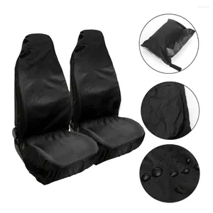 Car Seat Covers 2Pcs Cover Pad Four Seasons General Cushion Mats (Black)