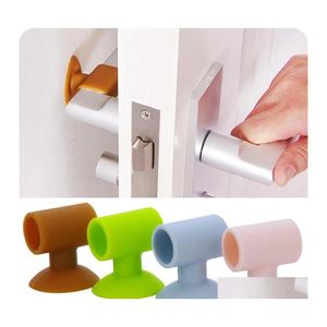 Andra hemträdgårdar 1 st Sile Door Handle Handle Lock Suction Cup Wall for Anticollision Sloencer Protective Pad Inventory Wholesale Drop Del Dhitt