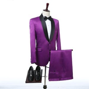 Męskie garnitury Blazers Purple Wedding Męs