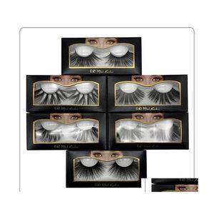 Cílios falsos 25mm 3d Natural Fake Mink Eyelash Extensão maquiagem grande dramática cílios falsos entrega de saúde beleza olhos dhrzt