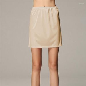 Damen-Nachtwäsche, elastische Taille, halbe Slip-Petticoat-Röcke, Unterrock, Dame, Krinoline, Milchseide, weiße Spitze, Pendler-Büro-Damenrock